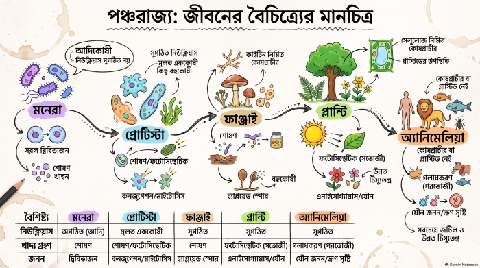 জীববিজ্ঞান প্রথম অধ্যায় জীবন পাঠ – জীবজগতের শ্রেণীবিন্যাস